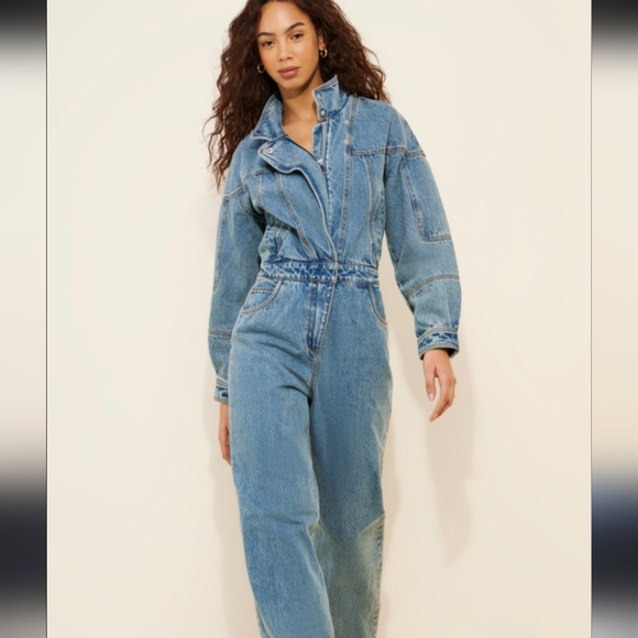 Ronny Kobo Collection Light Blue Denim Jumpsuit